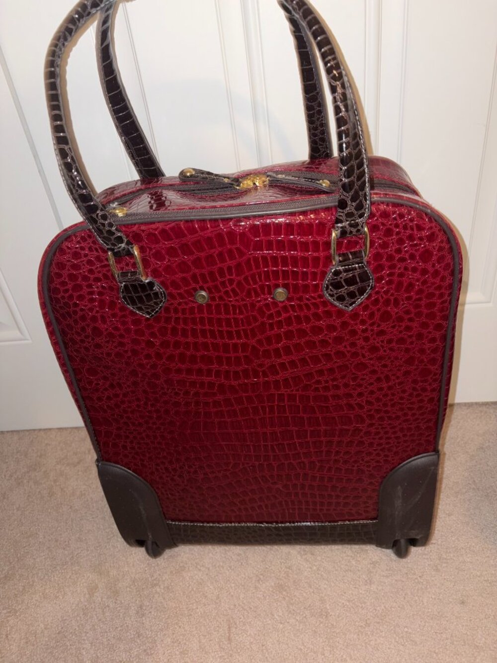 Samantha Brown Bow Rolling Suitcase - Picture 2 of 10